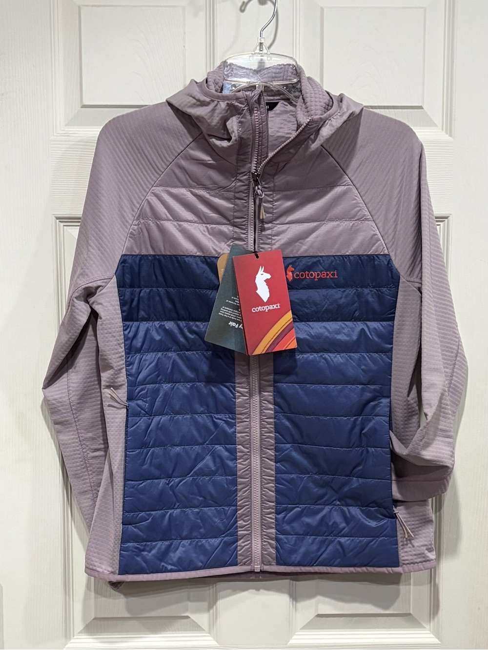 Cotopaxi Women's Large Capa Hybrid Hooded Jacket Insulated Pink Blue NWT Stretch